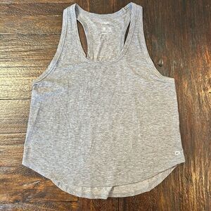 GAP Fit Breathe Air Heathered Gray Racerback Tank Top